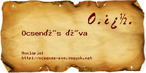 Ocsenás Éva névjegykártya